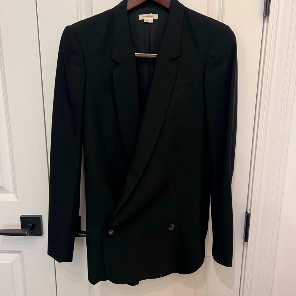 Helmut Lang double-breasted jacket in black.